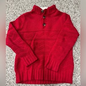 Boys Red cable knit sweater